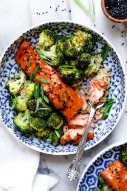Air Fryer Salmon with Maple Soy