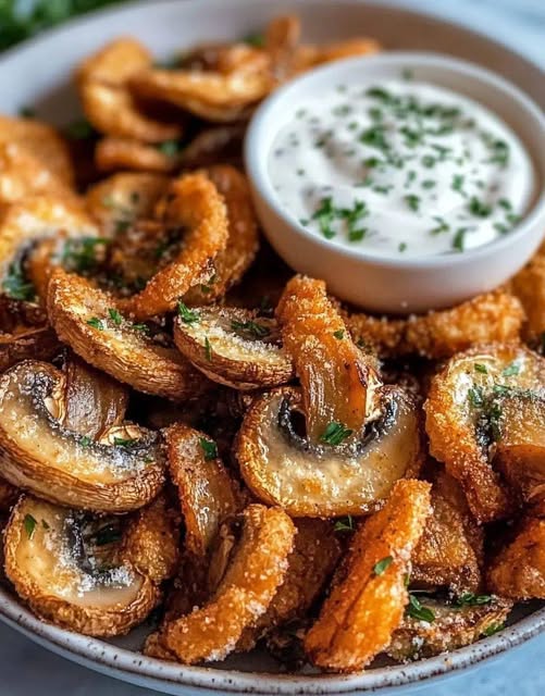 Garlic Butter Air Fryer Mushrooms