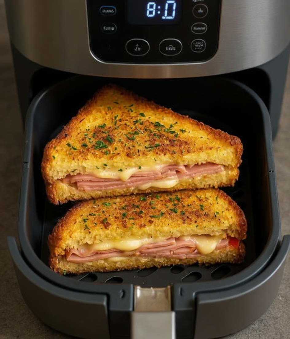Grilled Ham and Cheese in the Air Fryer