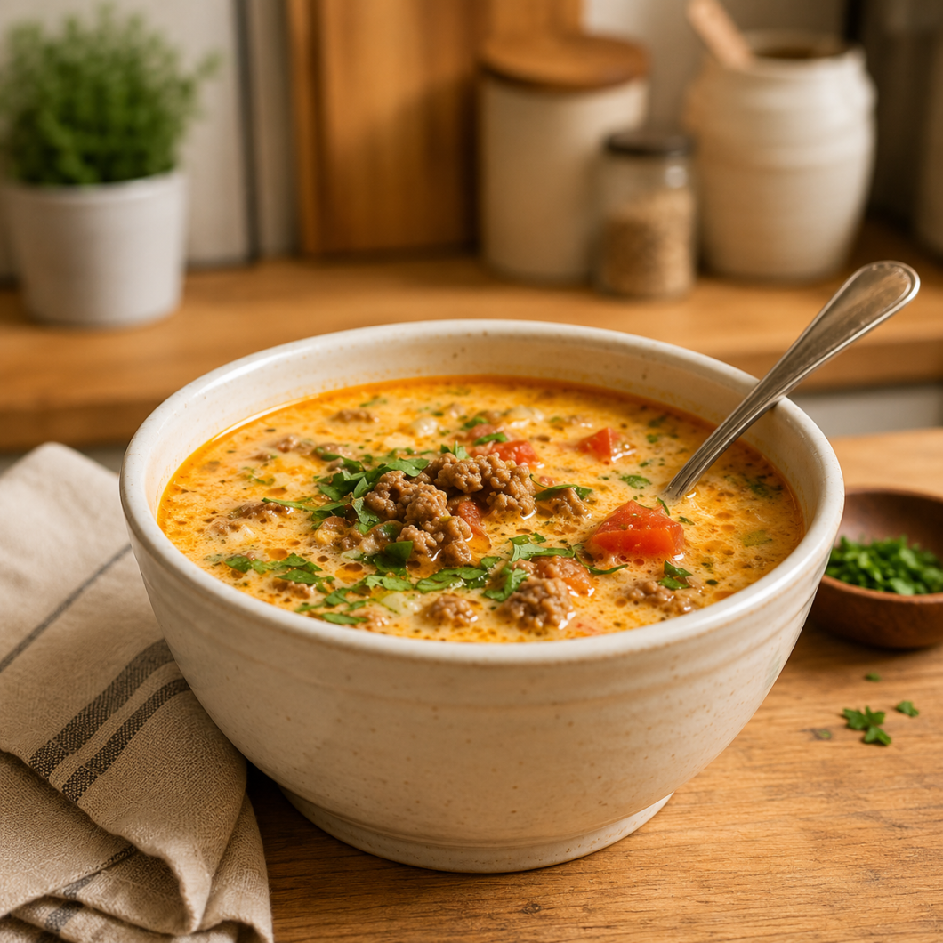 Cheesy Beef Taco Soup