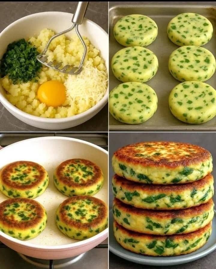 Cheesy Mashed Potato Pancakes