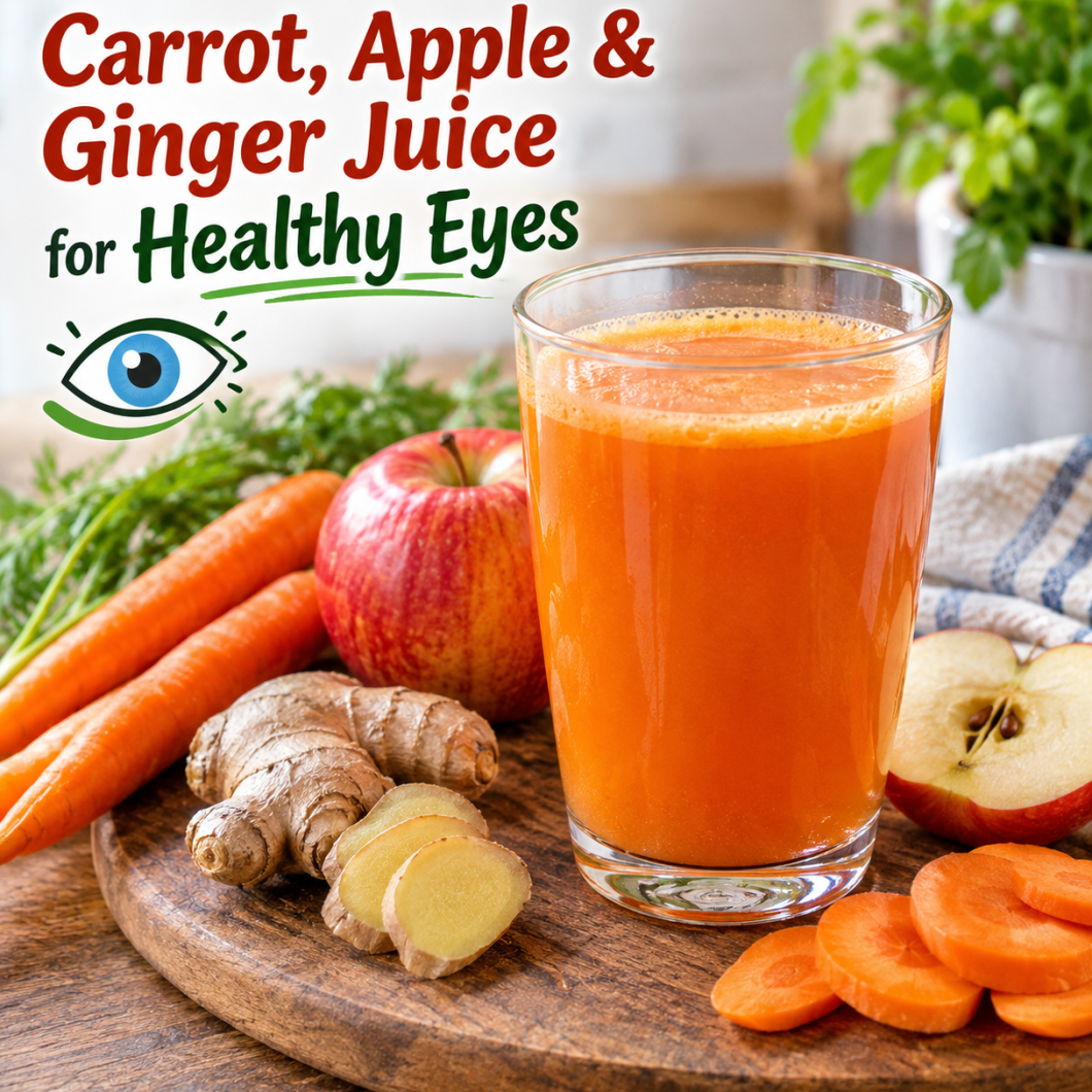 Carrot, Apple & Ginger Juice for Healthy Eyes